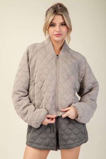 Quilted Bomber Jacket