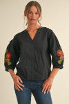 Black Embroidery Top