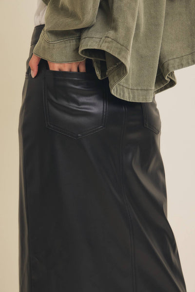 Stretch Leather Skirt