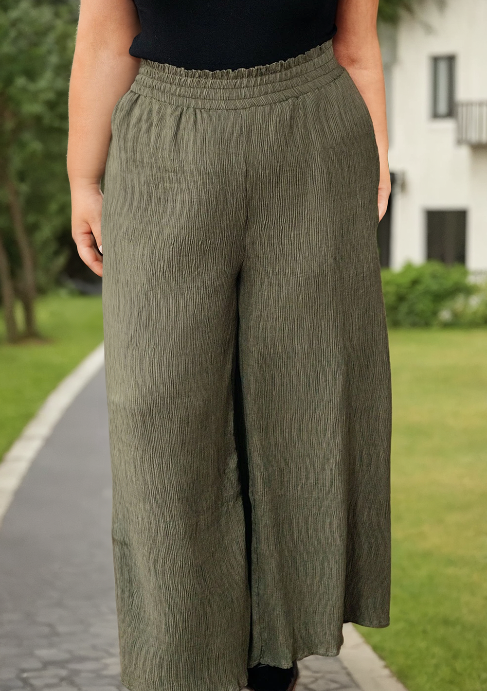 Curvy Textured High Waist Bottoms