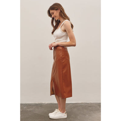 Stretch Leather Skirt