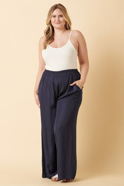 Wide Leg Satin Pants