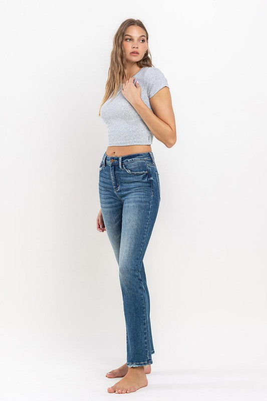 High Rise Stretch Slim Straight