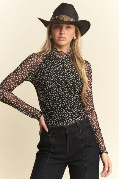 Mesh Leopard Top