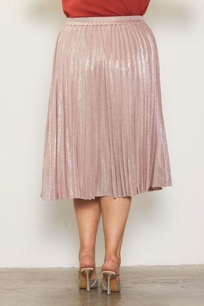 Metallic Pleated Skirt X