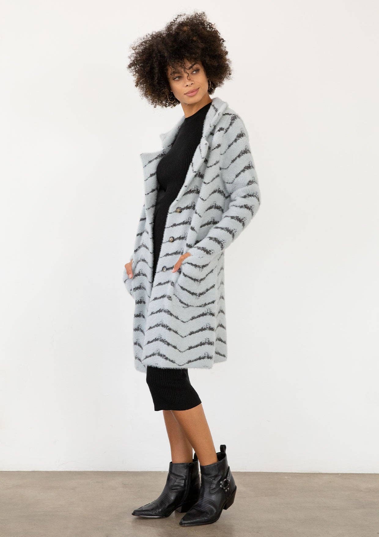 Fuzzy Chevron Jacket