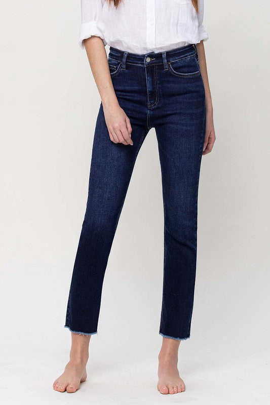 Super High Rise Slim Straight Dark Wash