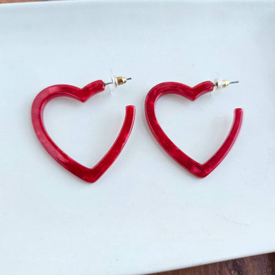 Heart Hoops- Red