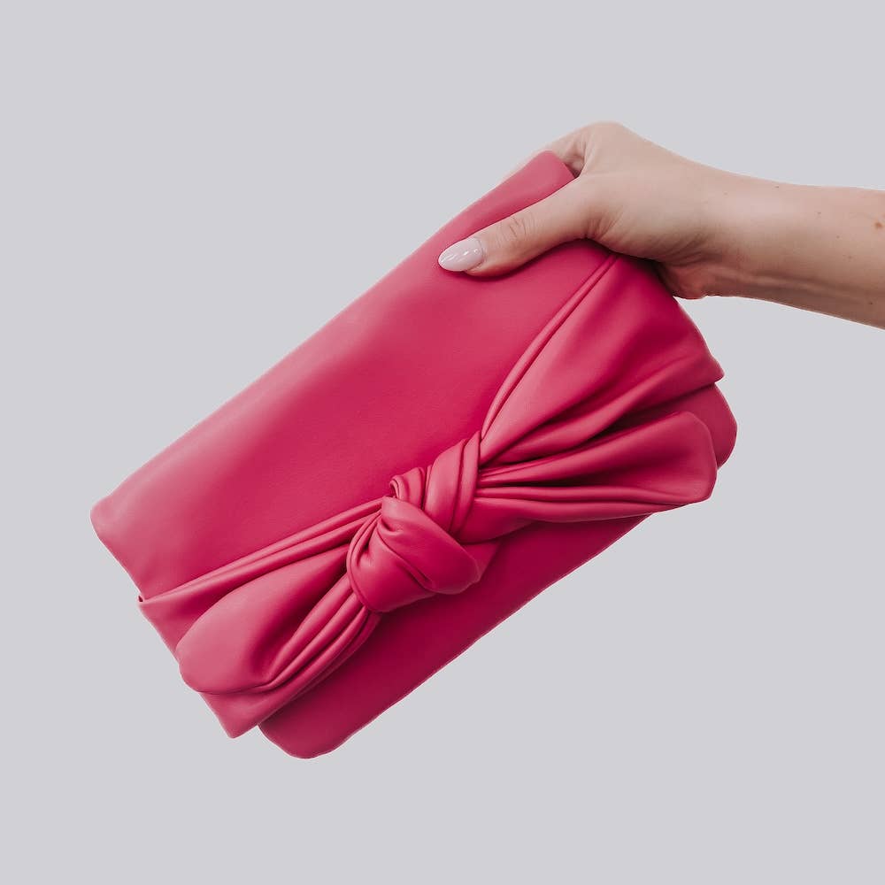 Billie Bow Clutch Crossbody Bag : Fuchsia