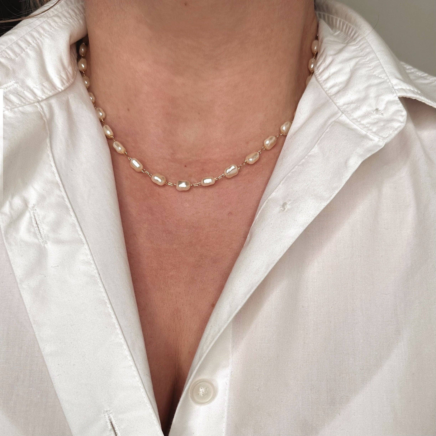 Baroque Pearl Necklace: 16"