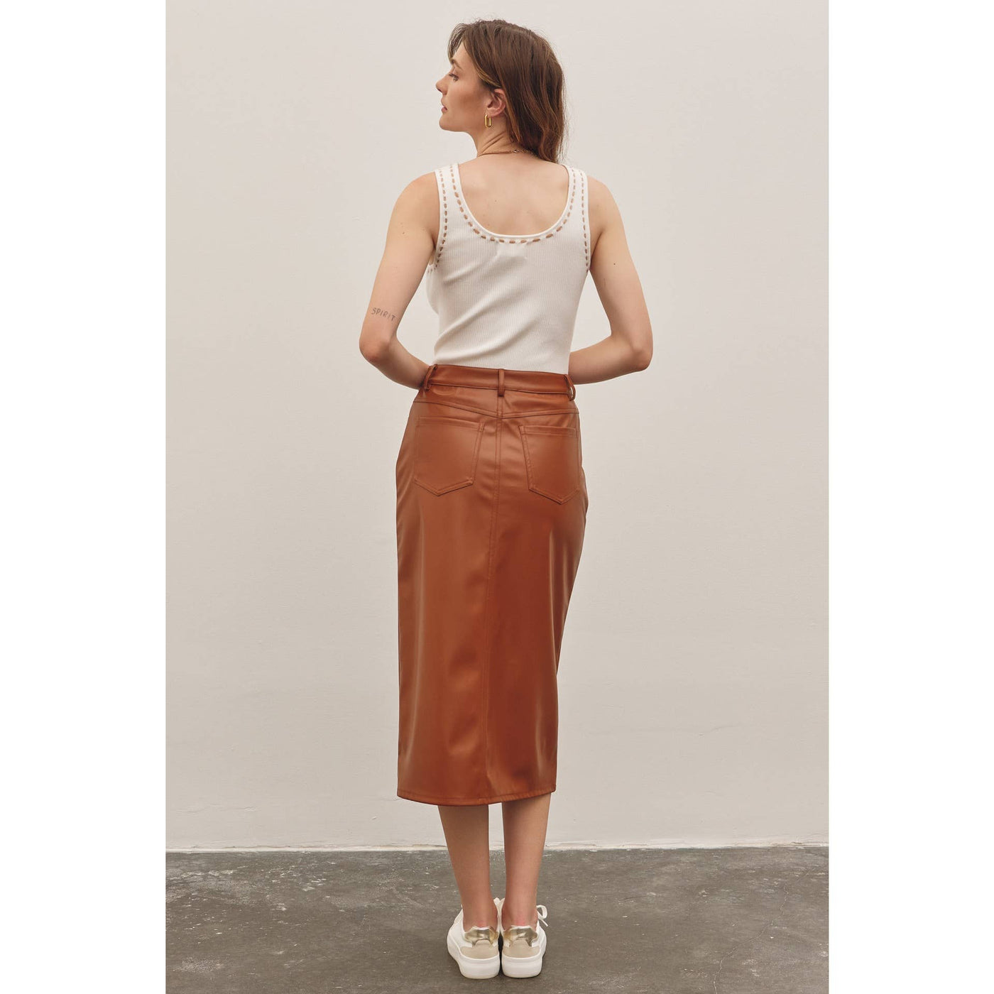 Stretch Leather Skirt