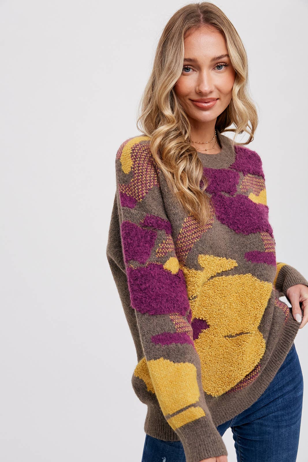 Boucle Floral Pullover