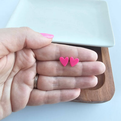 Hand Drawn Heart Studs