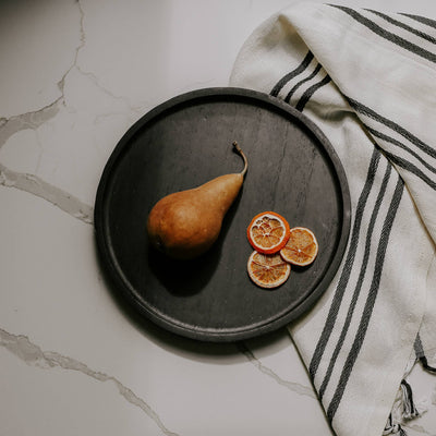 Large Round Wood Tray