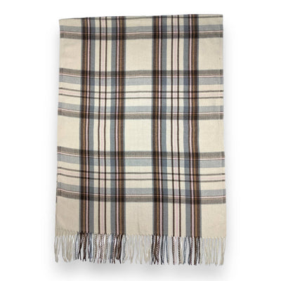 Tartan woven scarf with tassels