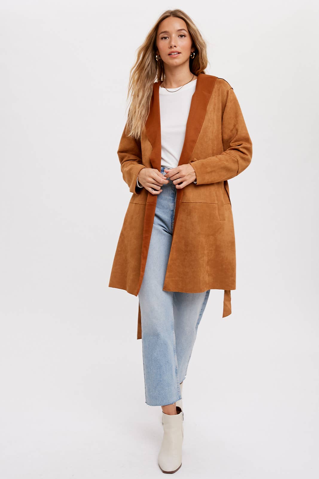 Suede-like Hooded Jacket in Coco