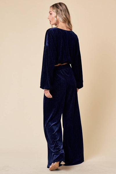 Velvet Wide Leg Pants