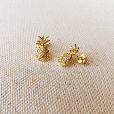 18k Gold Filled Pineapple Studs