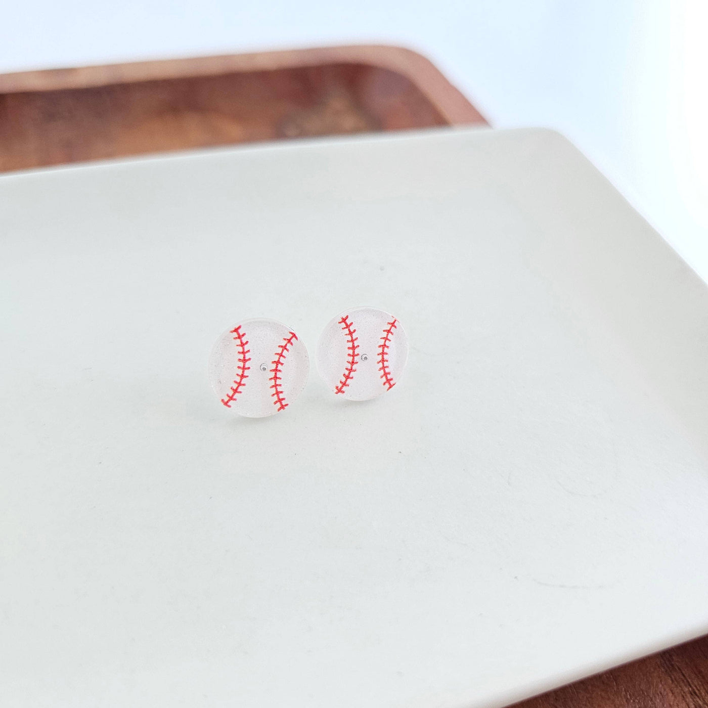 Glitter Baseball Studs