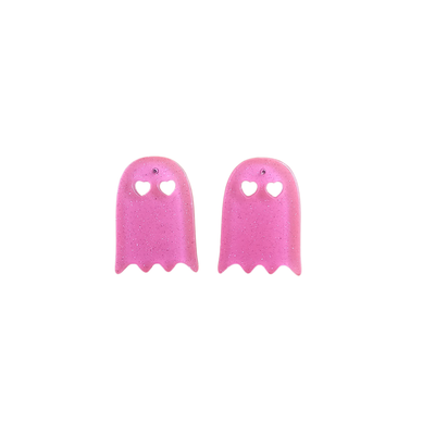 Ghost Studs - Pink Glitter