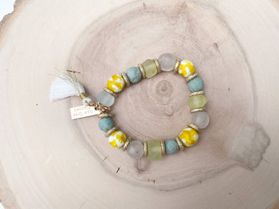 Recycled Glass Bracelets: Vintage Recycled Glass Bead Bracelet