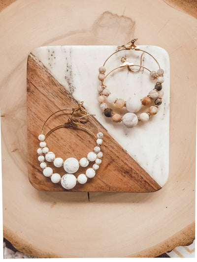 Missy Gemstone Hoop Collection: Bamboo Agate