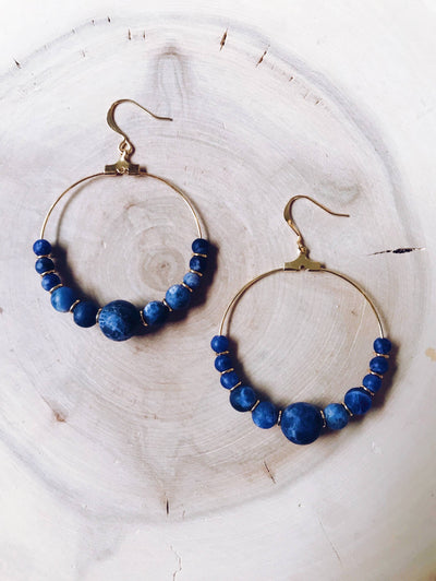 Missy Gemstone Hoop Collection: Bamboo Agate