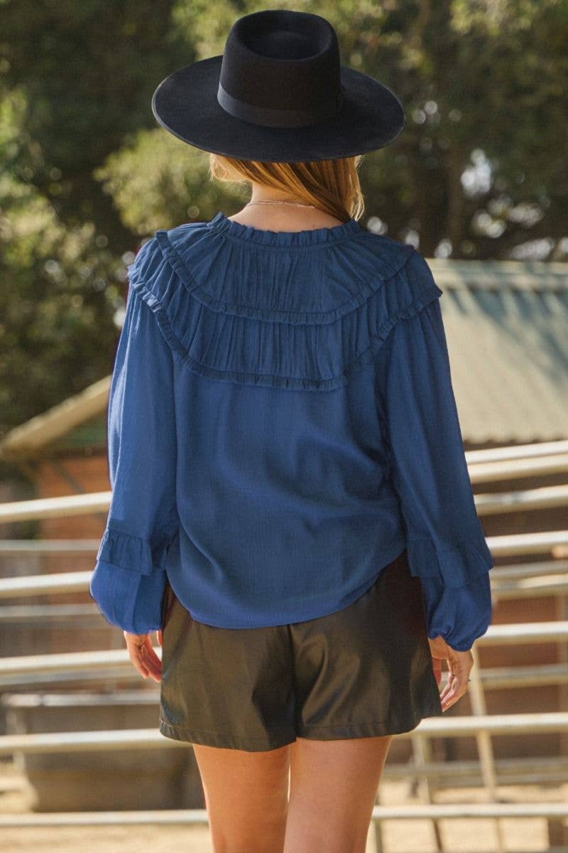 Teal Textured Blouse