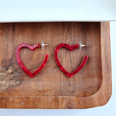 Heart Hoops- Red