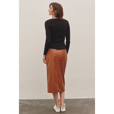 Stretch Leather Skirt