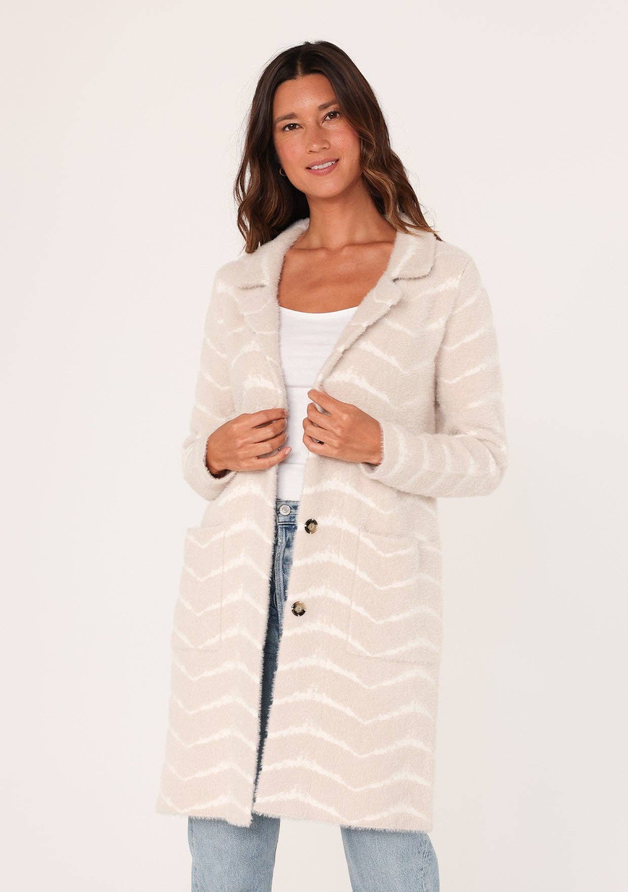 Fuzzy Chevron Jacket