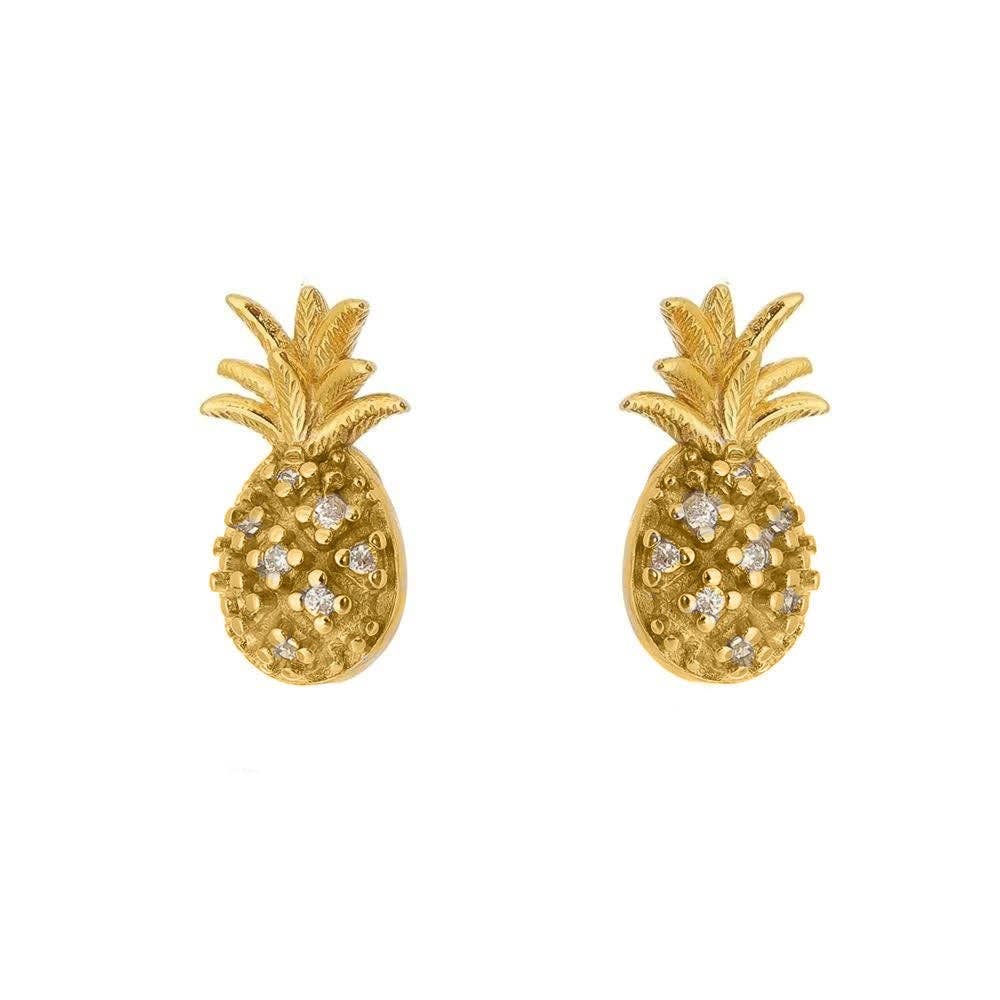 18k Gold Filled Pineapple Studs