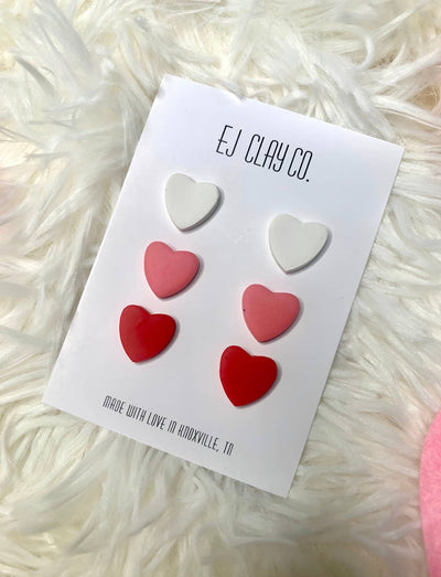 Heart Studs: Stud Pack/3 pairs