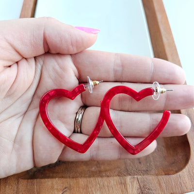 Heart Hoops- Red