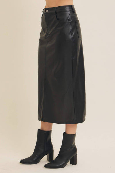 Stretch Leather Skirt