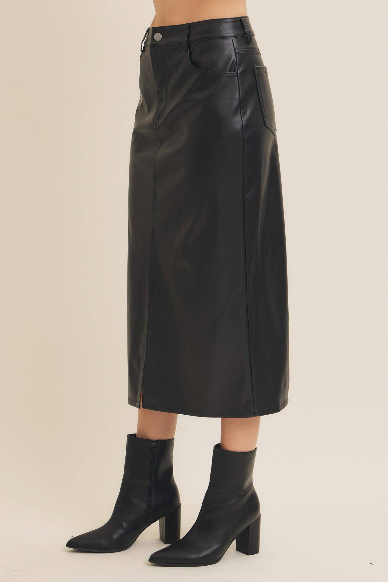 Stretch Leather Skirt