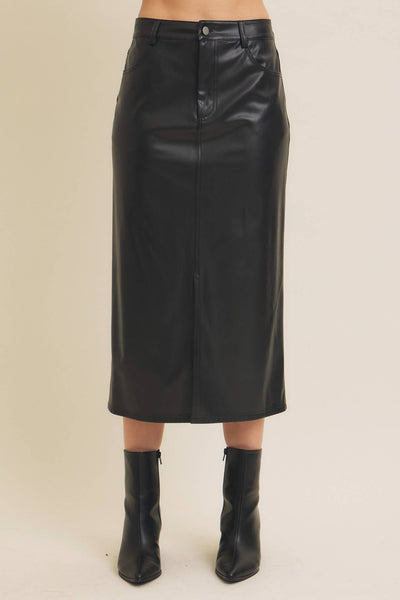 Stretch Leather Skirt