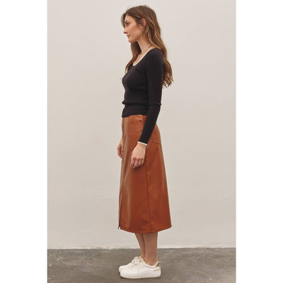 Stretch Leather Skirt