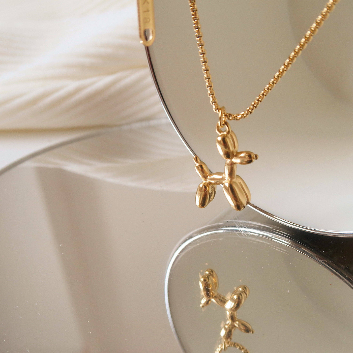 18K Gold plated puppy necklace