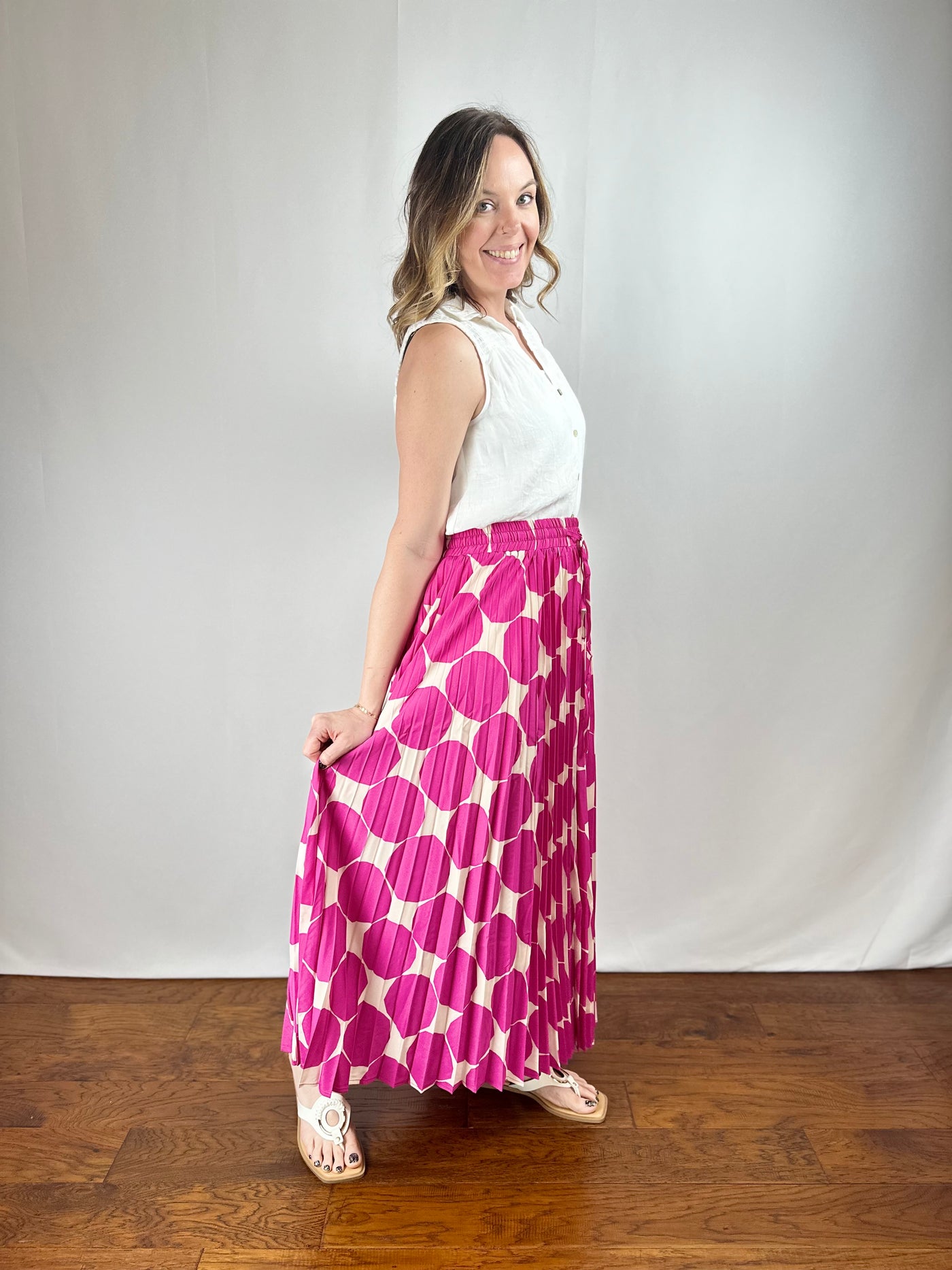 Pleats & Dots Maxi