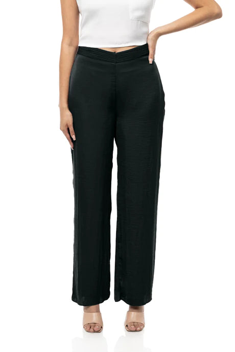 Ruched Waist Satin Pants