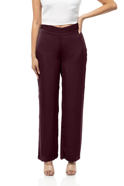 Ruched Waist Satin Pants