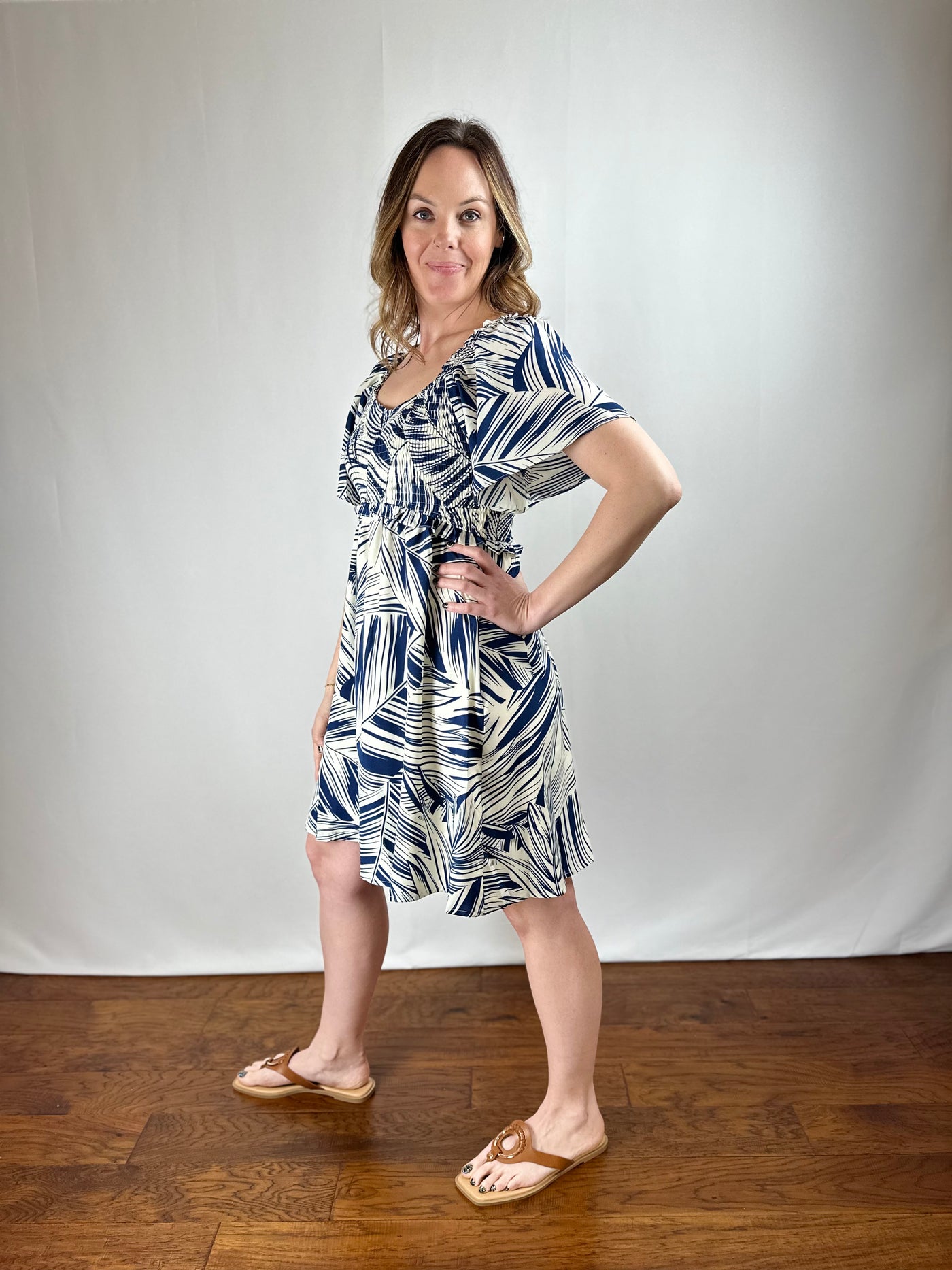 Navy Strokes Dress