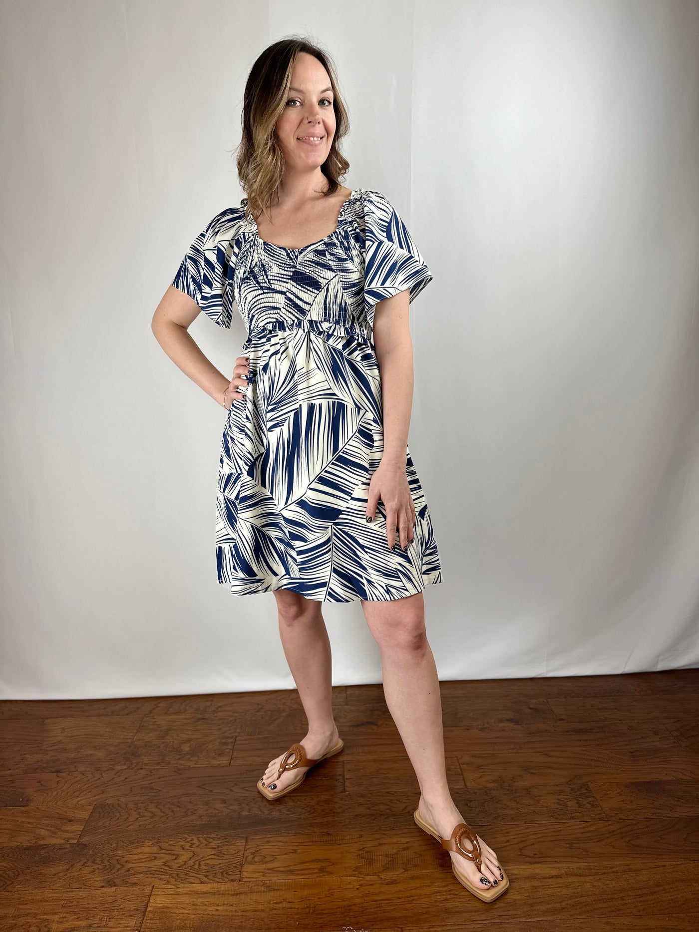 Navy Strokes Dress