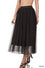 Mesh Overlay Pleated Skirt