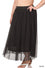 Mesh Overlay Pleated Skirt