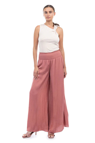 Wide Leg Smocked Pant