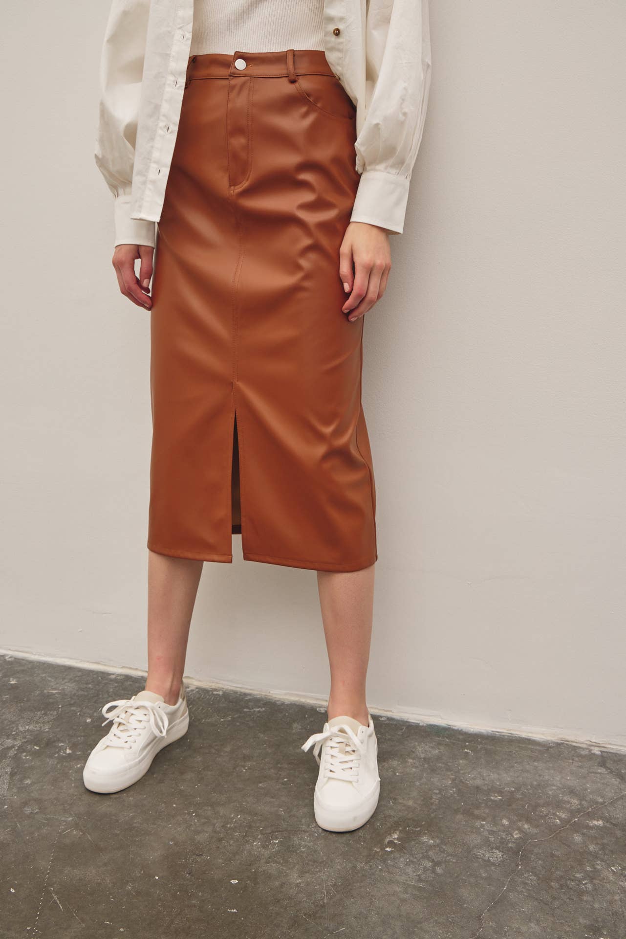 Stretch Leather Skirt