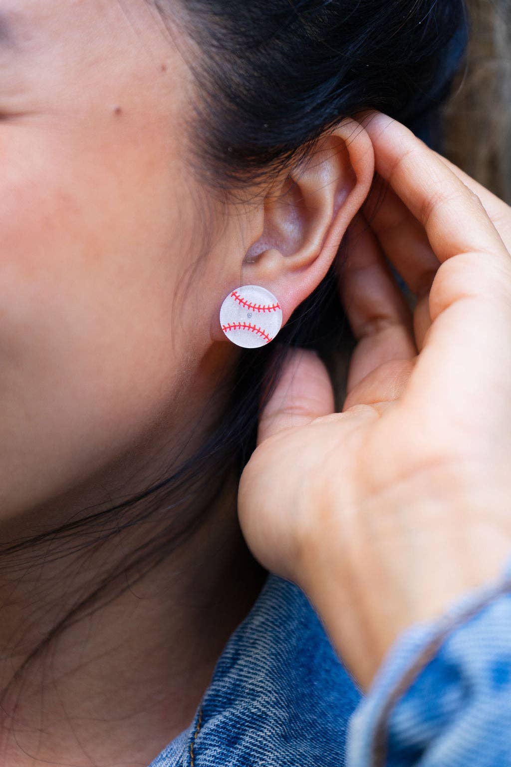 Glitter Baseball Studs