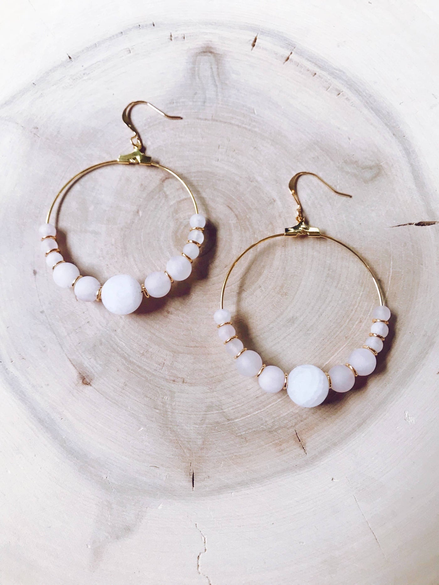 Missy Gemstone Hoop Collection: Bamboo Agate